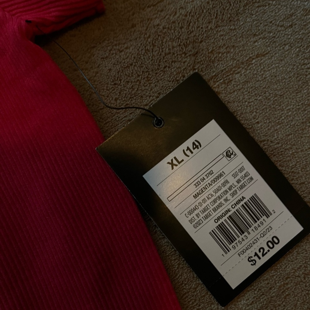 Red Ribbed Top XL